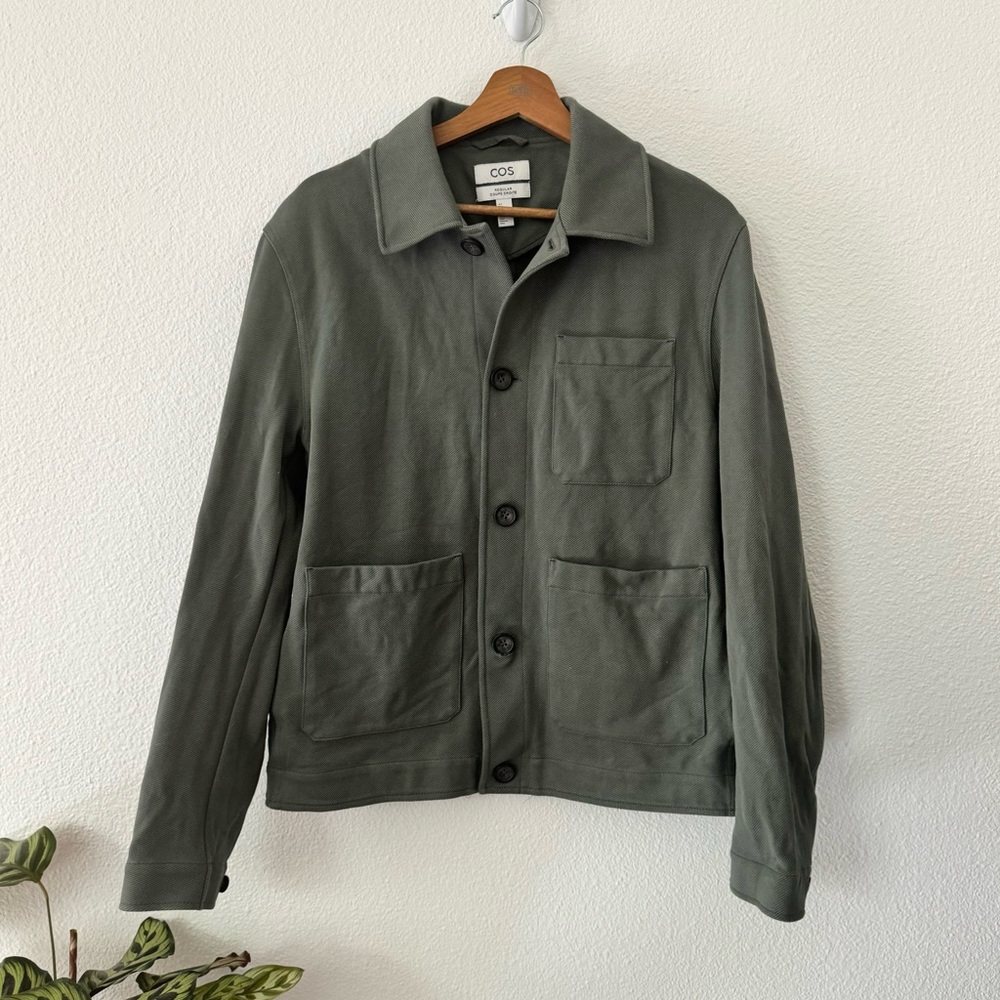 COS Mens Twill Cotton Utility Jacket Regular Coupe Droite Front Pockets Small